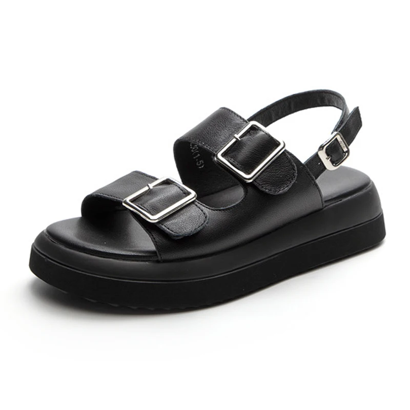 

Sandals Woman Summer 2022 New Thick Sole Open Toe Women's Shoes Fashion Leather Beach Shoes White Platform Sandals Ladies Comfy