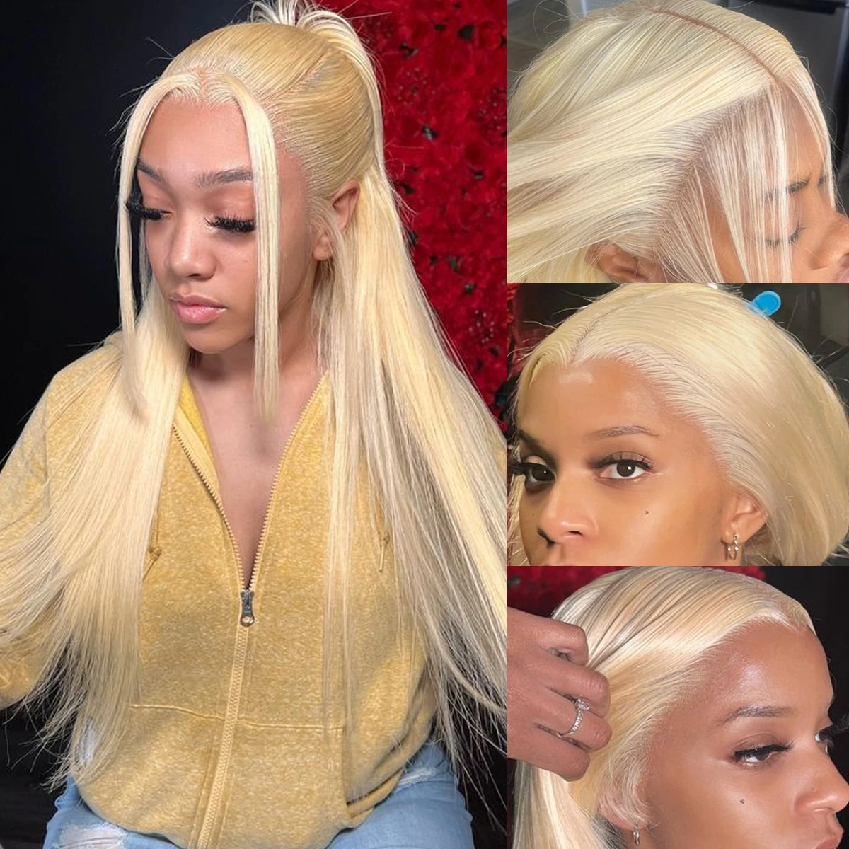 

Bone Straight 13x6 Lace Frontal Wig 613 Honey Blonde Human Hair Wigs Brazilian 30 36 Incn Colored 13x4 Lace Front Wigs For Women