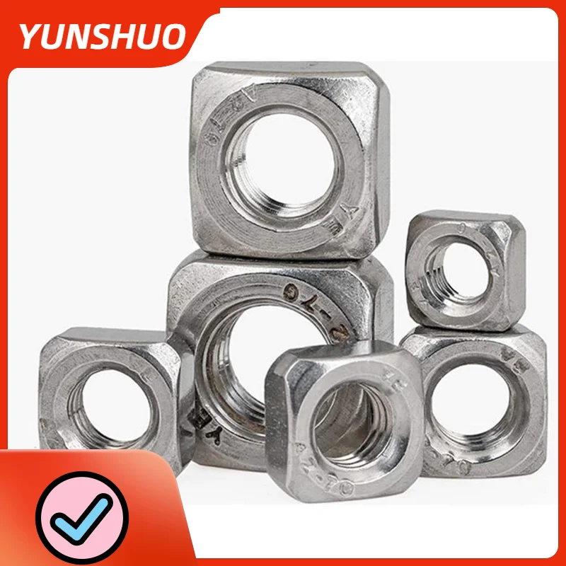 

50 шт./лот DIN 557 гайки M3 M4 M5 M6 M8 M10 GB39 304 A2-70 квадратная гайка из нержавеющей стали Foursquare Quadrate