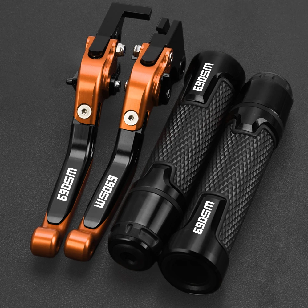 

Motorcycle CNC Alumiunm Accessories Adjustable Extendable Brake Clutch Levers Handlebar grips For 690SM 690 SM 2007-2008 Parts