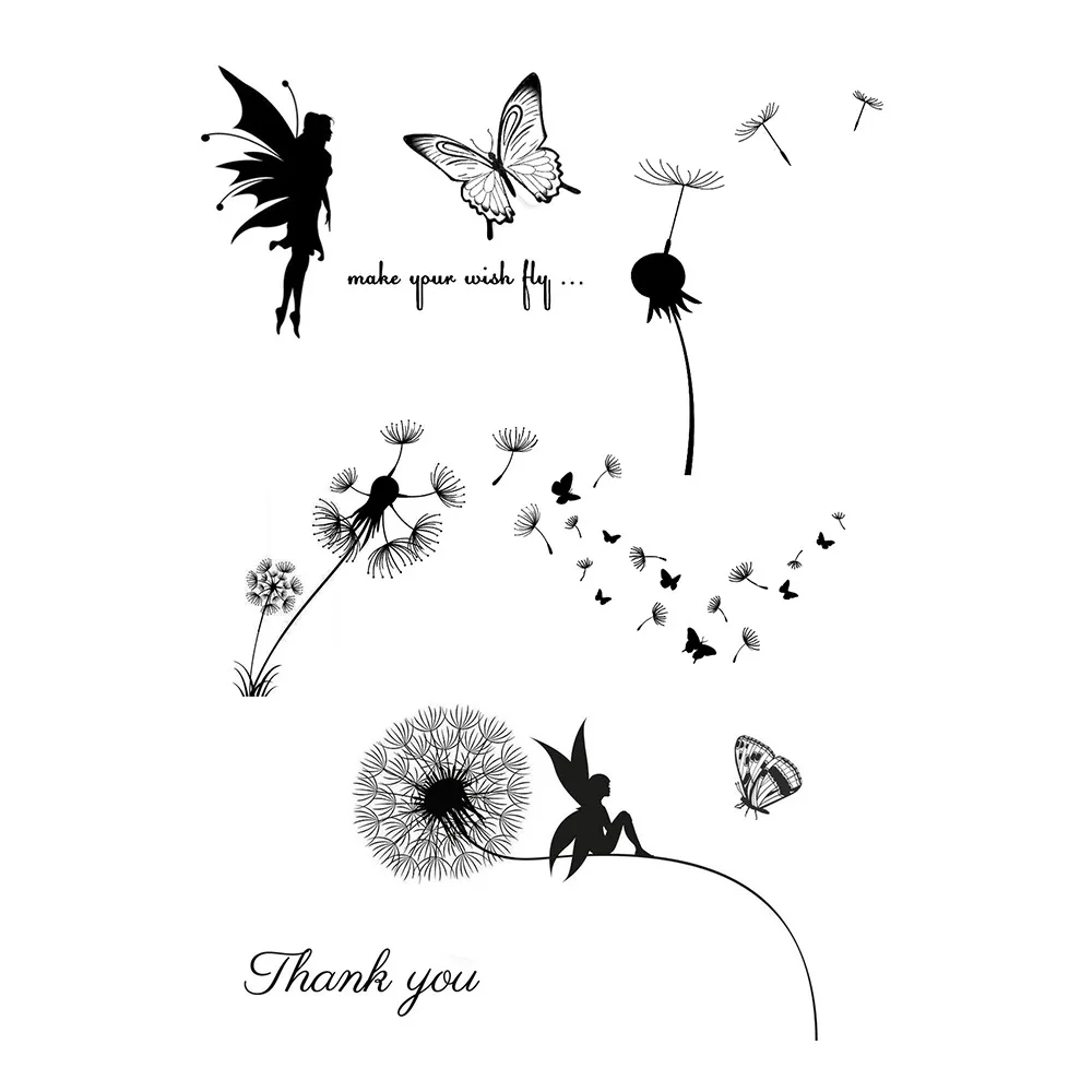 

Fairies dandelion Clear Stamps Seal for DIY Scrapbooking Card Rubber Stamps Making Album Sheets Crafts Decorative New Stamps