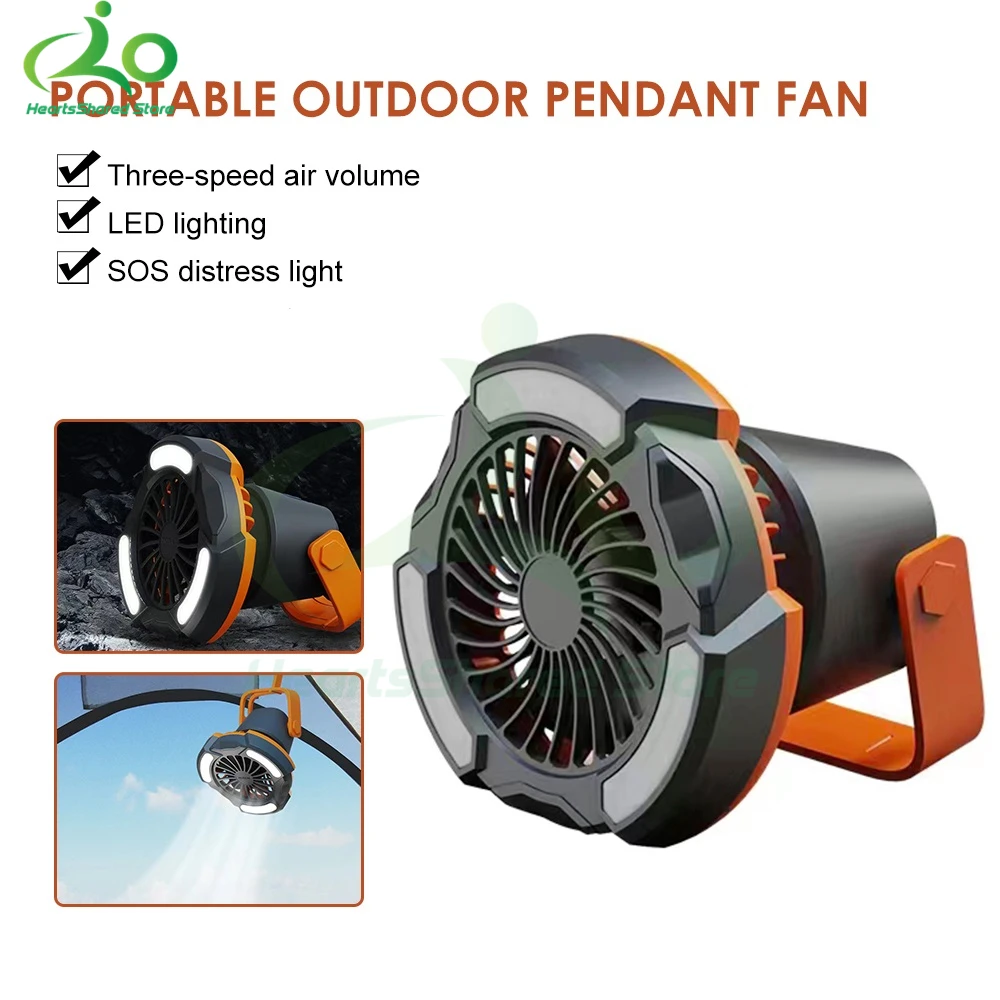 

Portable Camping Ceiling Desk Fan LED Light Rechargeable Fan With Remote Control Movable Ceiling Fan For Outdoor Camping Home