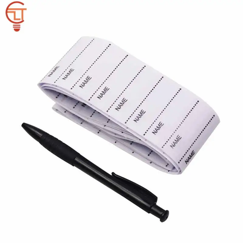 200pcs White Washable Name Labels With Pen For Clothing Iron On Garment Fabric Name Labels DIY Label Tags For Sewing Marker Set