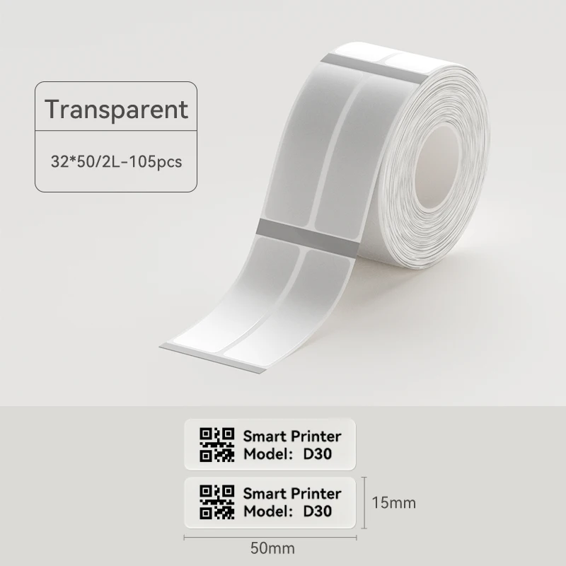 Термоэтикетки прозрачные NiiMbot для принтеров B1/B21/B3S/B31