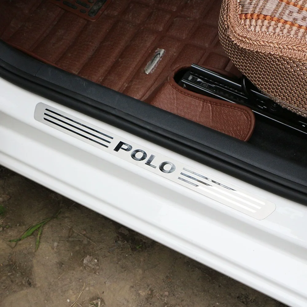 

4 шт./компл. защитная пластина для порога автомобиля из нержавеющей стали для Volkswagen VW Golf 6 MK6 Golf 7 MK7 Polo аксессуары для стайлинга автомобилей