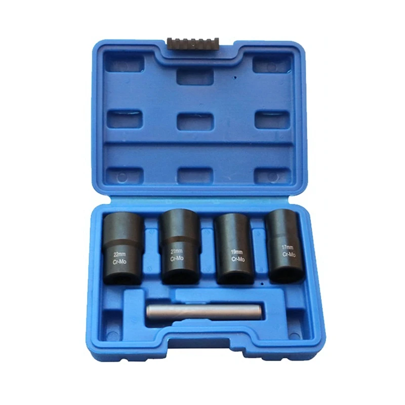 

5PCS Nut Extractor Set Broken Screw Extractor Broken Hexagon Nut Tool Nut Removal Tool Set Easy To Use Black+Silver