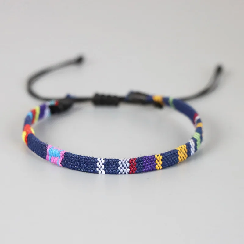 

Bohemian Weave Cotton Friendship Bracelet Multi-colored Braided Ethnic Bracelets Handmade Jewelry for Women Men Boho Bracelet