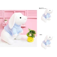 lovely washable three dimensional face cartoon animal plush rabbit doll for student rabbit doll stuffed bunny toy