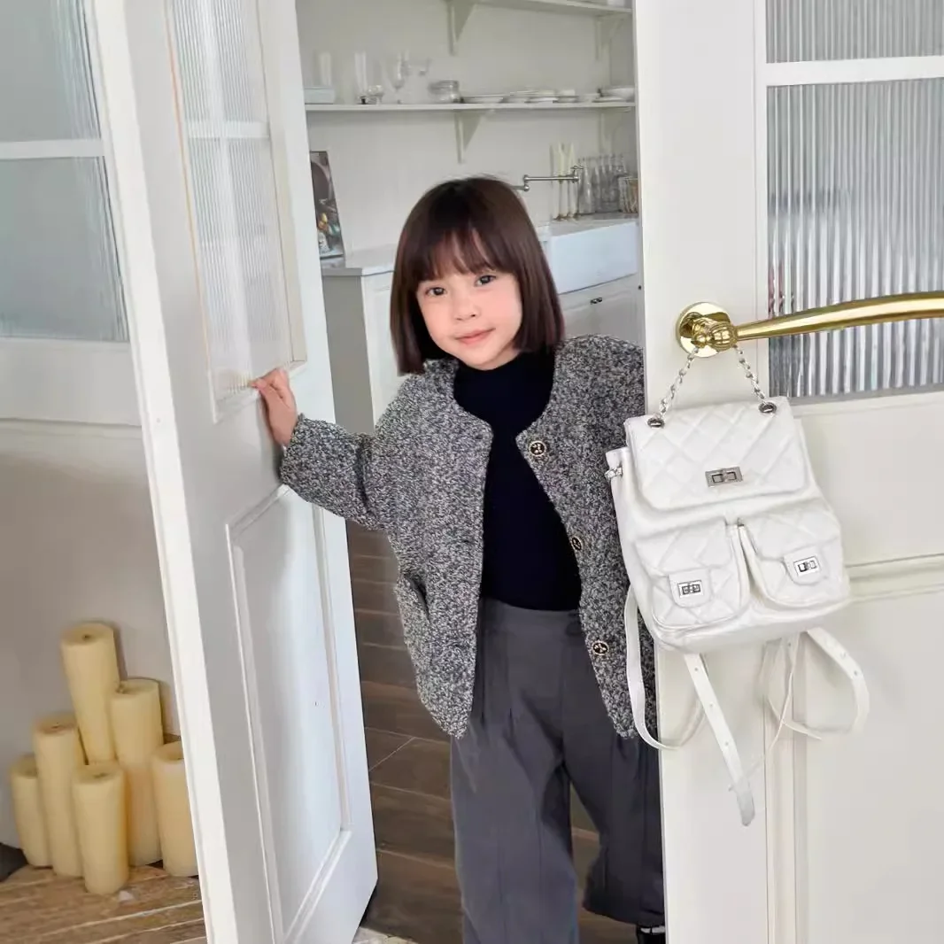 Пальто для девочек новинка 2024 зимняя детская одежда корейский стиль утепленное