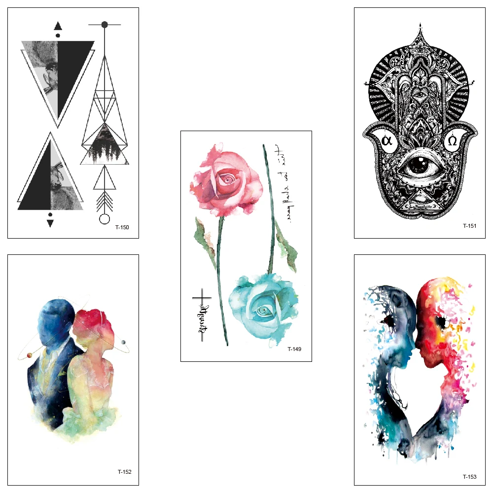 

Wholesale 100 Pcs/Lot Fake Temporary Tattoos Water Transfer Stickers Beauty Cool Body Art Lynx Death God Tiger Fish Snake Flower
