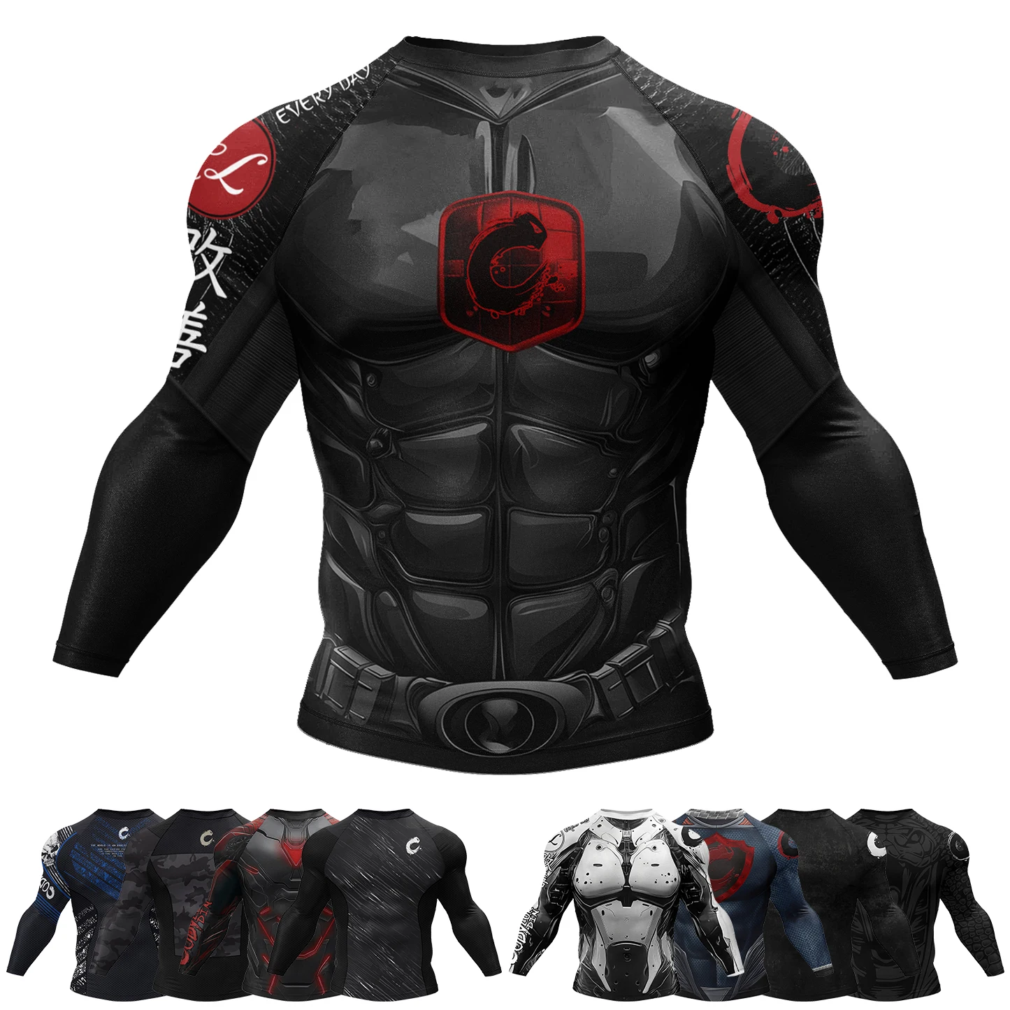 Фото Мужская футболка Cody Lundin MMA с 3D принтом Bjj Boxing Sport Tops с длинным рукавом Rash Guard Рубашки для джиу-джитсу Трикотажные изделия для кикбоксинга и фитнеса №5