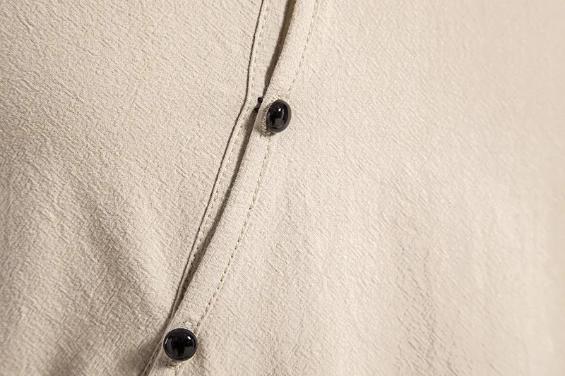 95% cotton and linen men's long-sleeved shirt spring autumn slanted placket retro yoga shirt men's casual shirt bottoming shirt
