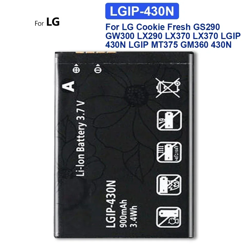 LGIP-430N 900 мАч сменный аккумулятор для LG Cookie Fresh GS290 GW300 LX290 LX370 LGIP MT375 GM360 430N