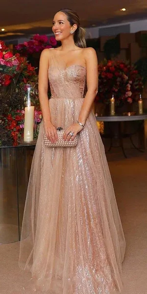 Sexy Women's Wedding Sleeveless Gilded Wrapped Chest Evening Dress Club Pink Dress Party Bridesmaid Dress