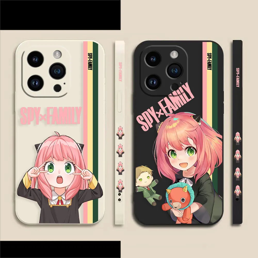 

Anime Spy X Family Girl Case For iPhone Apple 14 13 12 11 Pro XS Max Mini X XR SE 7 8 6 6S Plus Colour Liquid Funda Shell Case