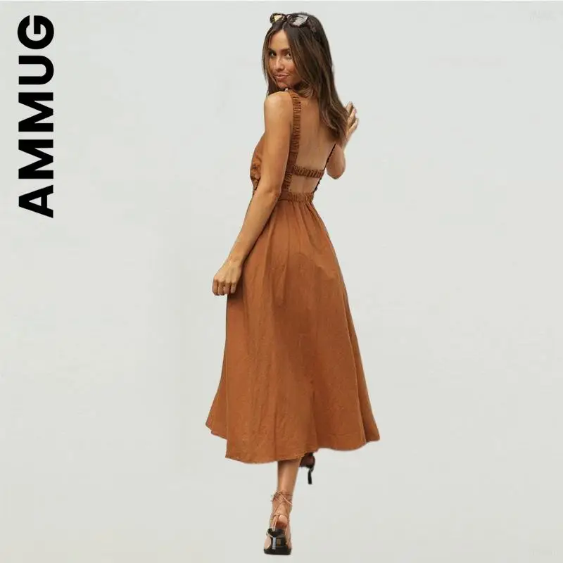 

Ammug Dress Fashion Women Harajuku Sexy Spaghetti Strap Slip Black Backless Maxi Dress Elastic Vintage Vestidos Dress Woman