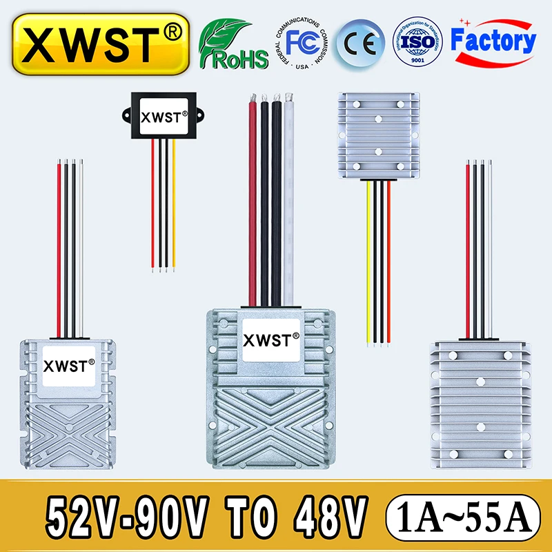Понижающий регулятор напряжения постоянного тока, преобразователь постоянного тока от 52 в-90 в до 48 В, 60 в, 72 в, 85 В до 48 В, трансформатор для солнечного инвертора, водонепроницаемый модуль 1 а ~ 20 А