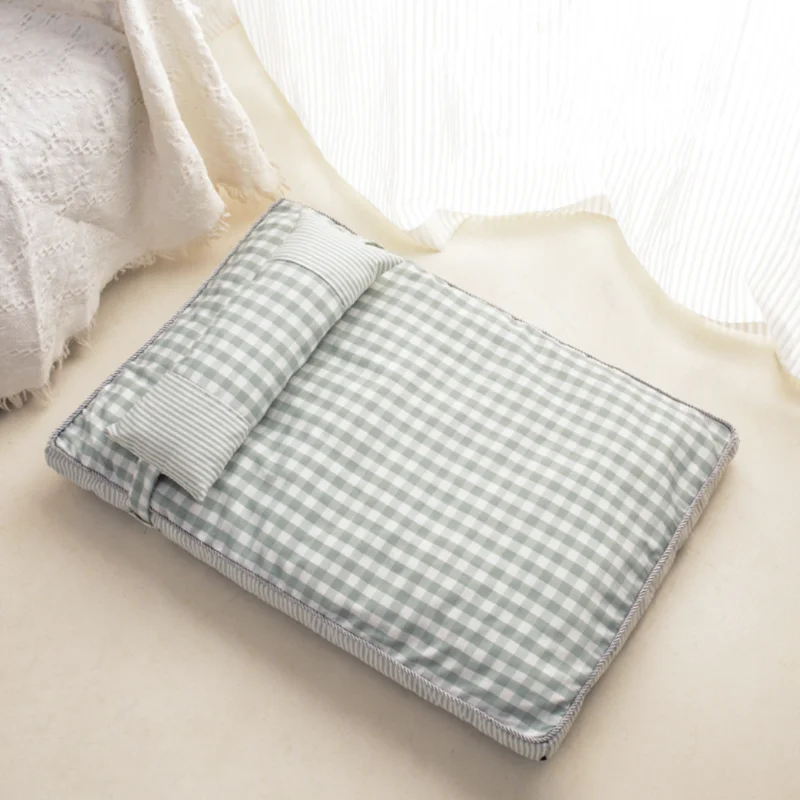 

Клетчатый диван для кошек из хлопчатобумажной ткани, съемная моющаяся подстилка для собак, Всесезонная подстилка для питомцев, осенняя под...