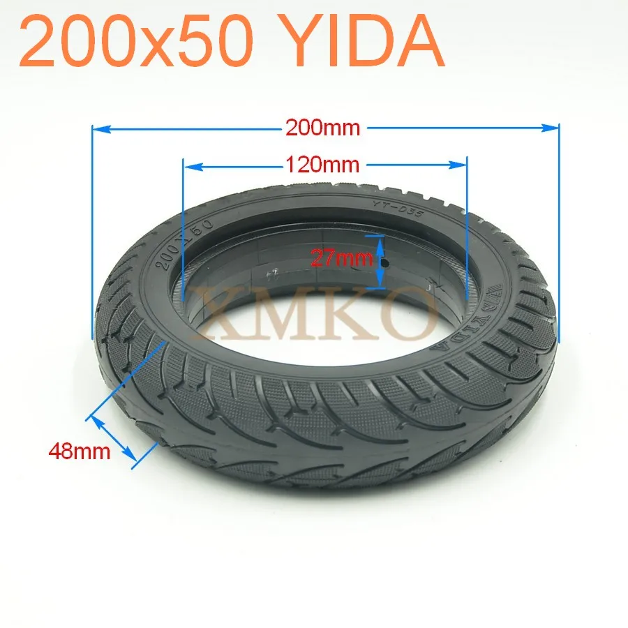 Фото Шина заднего колеса YIDA 200x50 для Speedway Mini 4 Pro Speedtrott GX14, шина для электрического скутера 8 дюймов №2