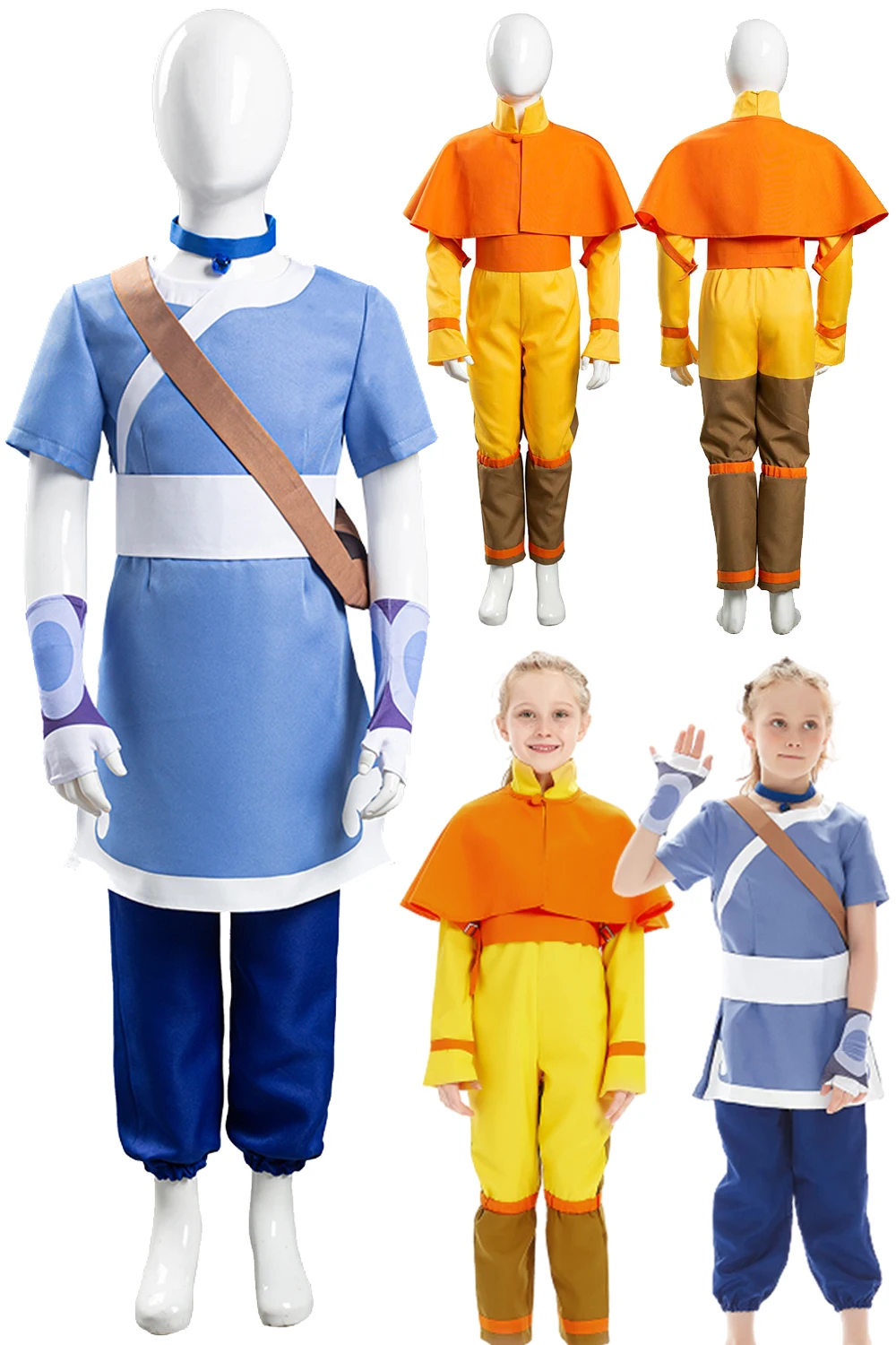 Детский костюм Катара для косплея Aang Fantasy с героями мультфильмов маг воздуха на