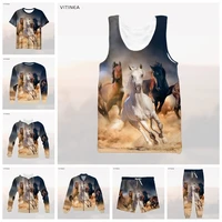vitinea new 3d full print horse t shirtsweatshirtzip hoodiesthin jacketpants four seasons casual p77