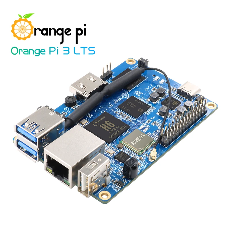 Оригинальный мини-компьютер Orange Pi 3 LTS 2 Гб ОЗУ 8 ГБ EMMC WIFI BT5.0 гигабитный 1 ГГц AllWinner H6
