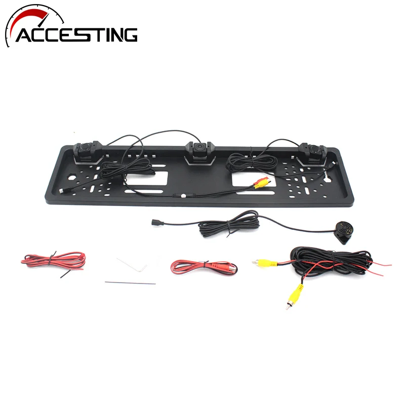 

Универсальный Европейский номерной знак рамы Камера заднего вида Камера с реверсивный радар Системы парковки Сенсор автомобильные аксессуары