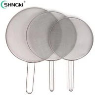 3sizes cooking tools 252933cm stainless steel splatter screen handle anti grease splash scald proof frying pan cover