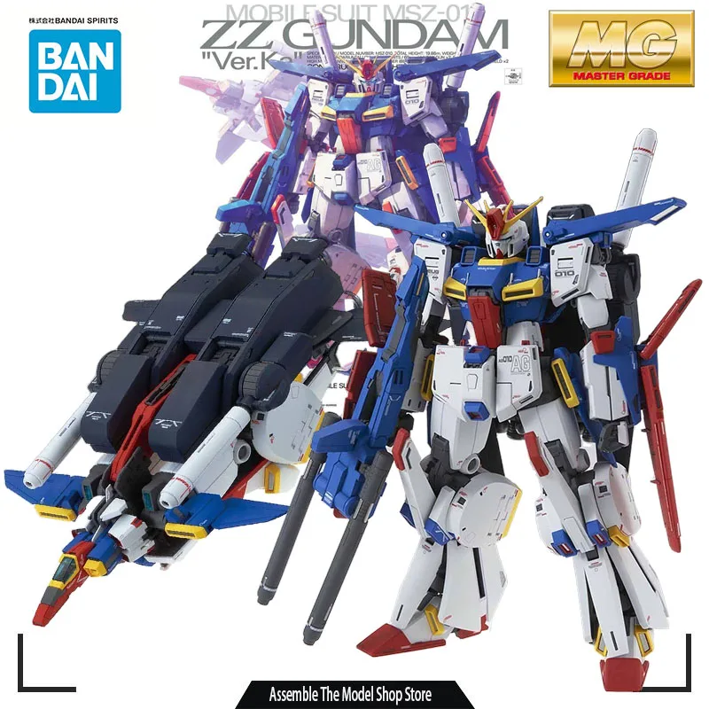 

Bandai Original Model Kit MG PB ENHANCED ZZ GUNDAM MSZ-010S 1/100 Anime Action Figure Assembly Model Toy Robot Gift for Boys