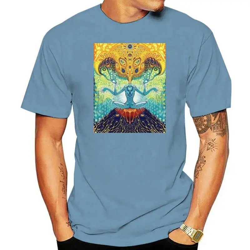 

Психоделическая коллекция Dmt, черная хлопковая Футболка Повседневная модная футболка с принтом