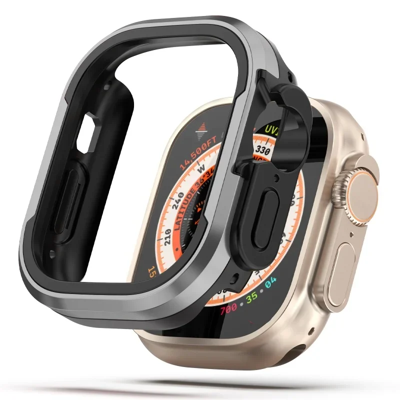 Чехол из алюминиевого сплава для Apple Watch Ultra 2 49 мм серии 9 8 7 6 se 5 Бампер из ТПУ + металлическая рамка для iWatch 45 мм 41 мм 44 мм 40 мм Чехол (art.: 3920c7e69aefb) - 3920c7e69aefb