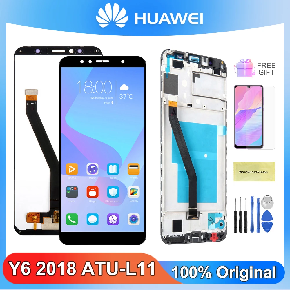 5,7 'оригинальный экран для Huawei Y6 2018 ATU L31 L21 LX1 L42, ЖК-дисплей, сенсорный экран, дигитайзер для Huawei Y6 Prime 2018, экран