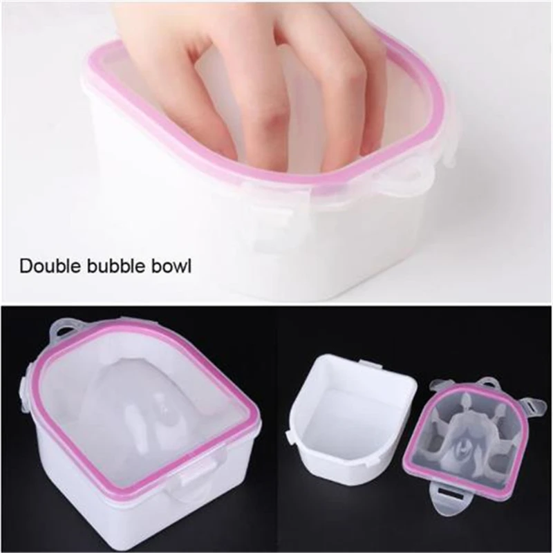 

Plastic Thicken Nail Polish Remover Soaker Manicure Nail Art Gel Polish Remove Soak Tool Separate Fingers Soak Off Bowl