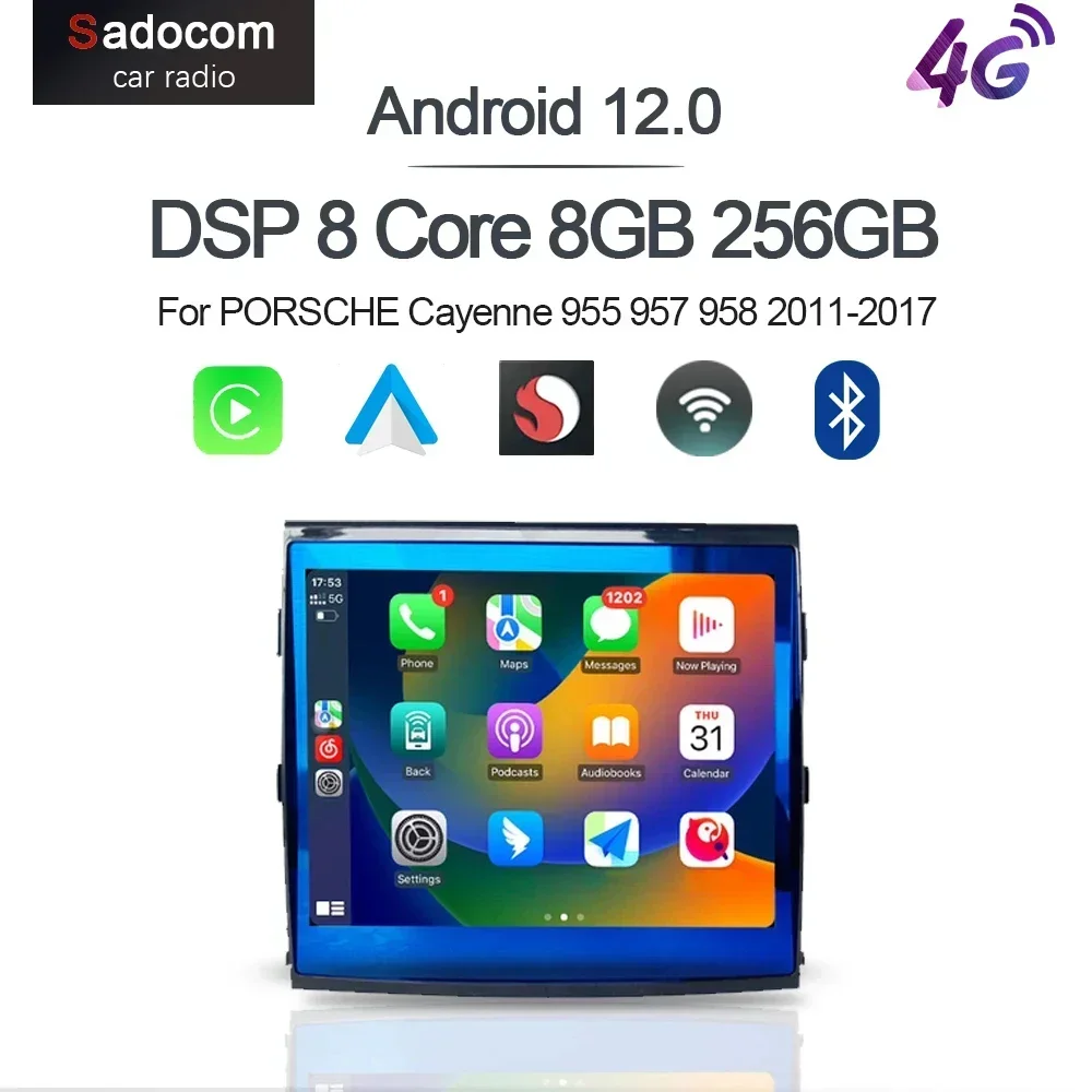Carplay DSP автомобильный dvd-плеер Android 12 0 8Core 8GB + 128G радио GPS Wifi Мультимедиа для PORSCHE Cayenne