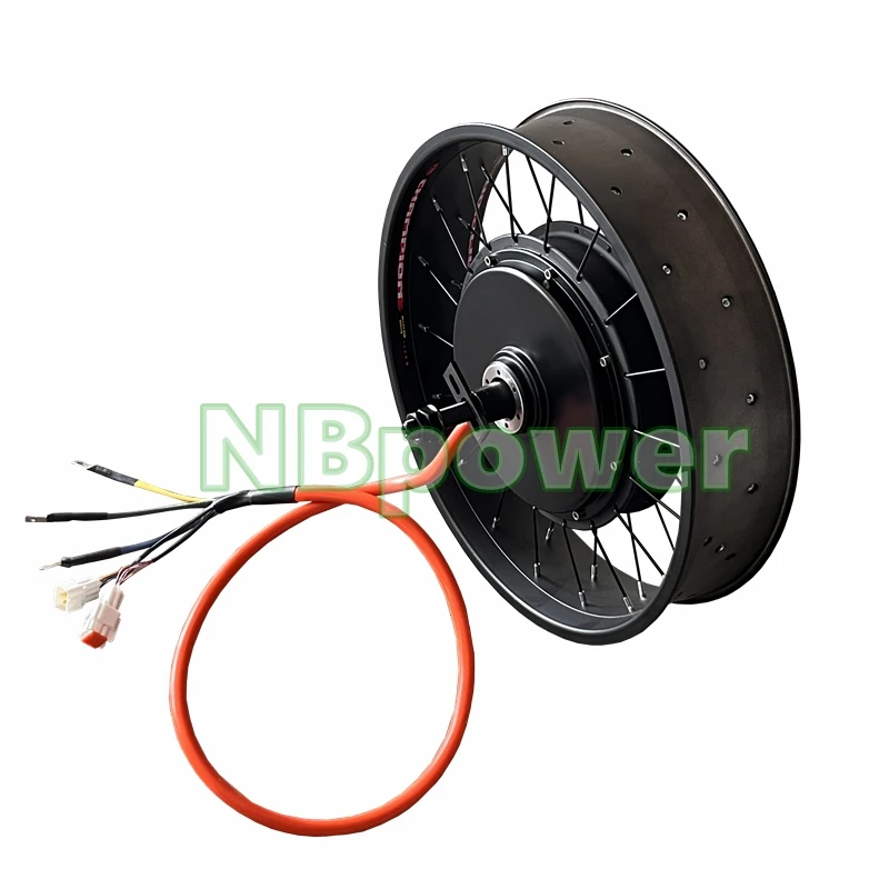 Фото Новейшее электрическое колесо NBpower QS205 с задним мотор-колесом 72В 5000Вт 50H V3 для фэтбайка/снегохода, с дропаутом 170/190 мм, для шин 20/24/26x4.0 №3
