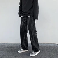 tie dye black jeans mens fashion retro casual straight jeans men japanese streetwear hip hop loose denim pants mens trousers