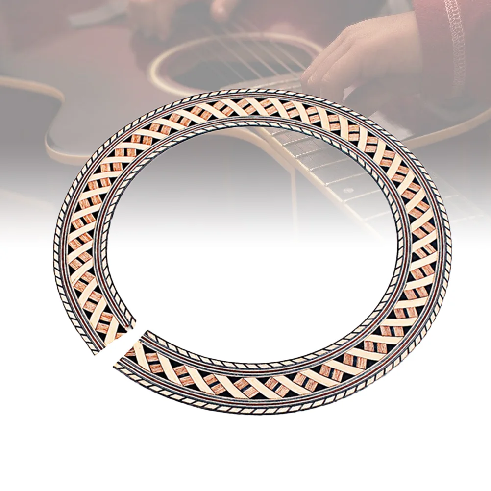 Деревянная розетка для гитары изогнутые полоски инкрустация звуковым