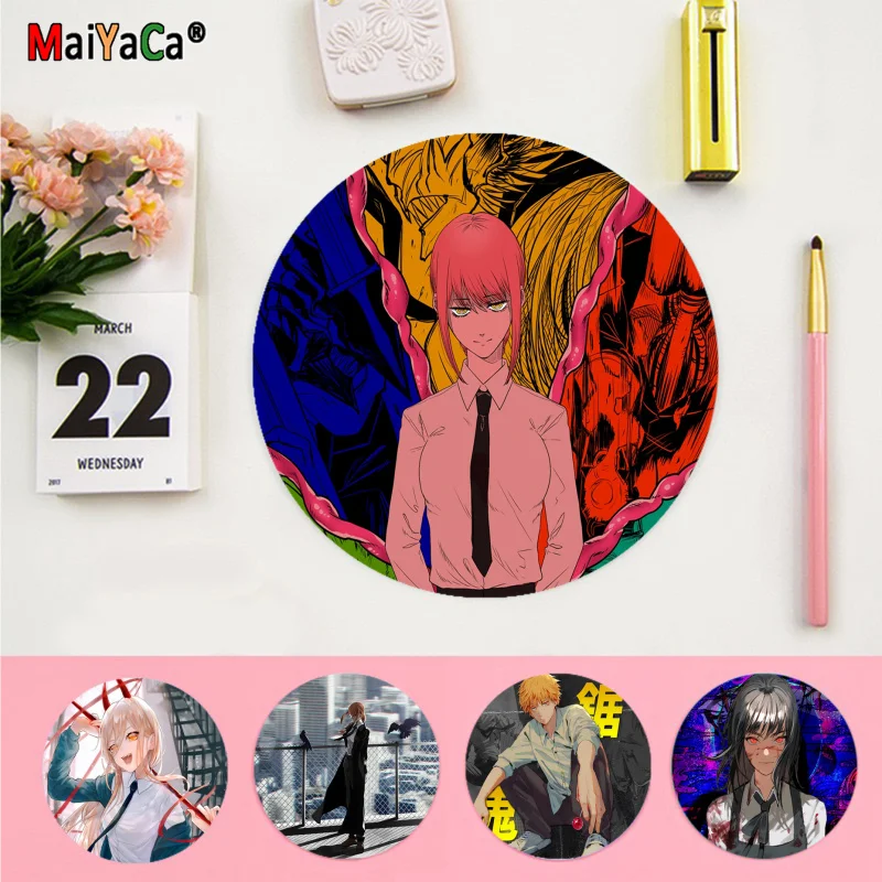 

Коврик для мыши с цепной пилой, круглый коврик для компьютерного стола, клавиатуры, ноутбука, нескользящий, аксессуар для офиса