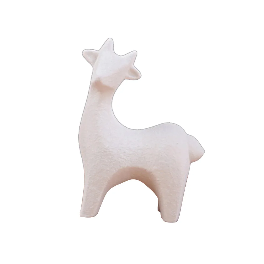 Фигурки белого оленя в шахматном порядке украшение фигурка животного стола