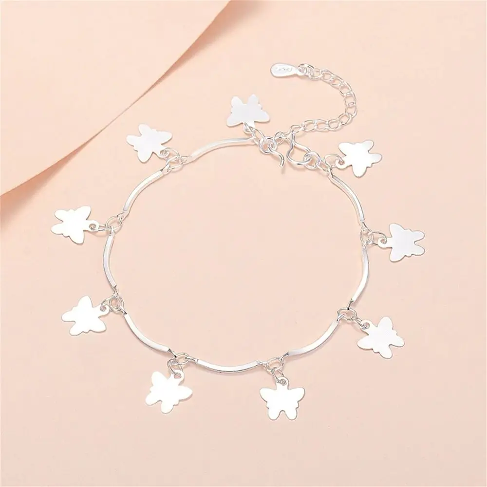 

Charm Sterling Silver Gift Bangle Butterfly Bells Bracelet Women's Hand Chain Jewelry Accessories Wrist Chain