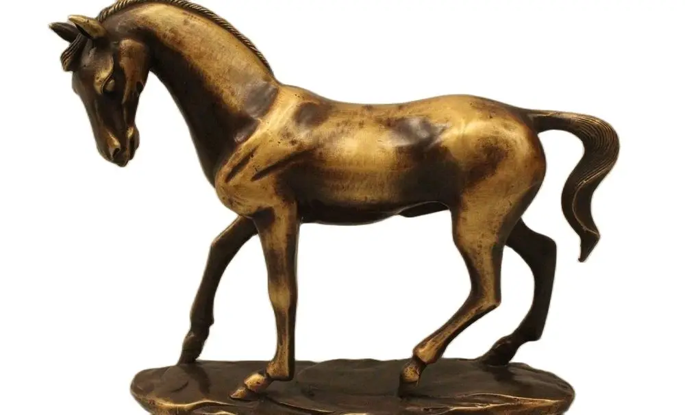 

Бронзовая бегущая статуя лошади фэн-шуй высотой 22 см, 9 дюймов, китайская домашняя скульптура, год зодиака, бесплатная доставка