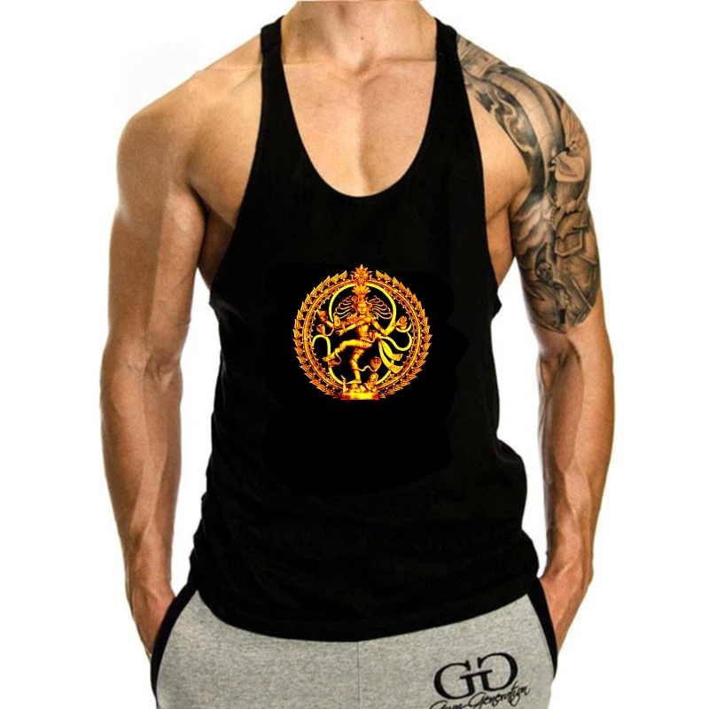 

Summer Style Fashion Shiva Ii Vintage tank top men Buddhism Shivaism Yogaer Buddha Hinduism Om tank top men India