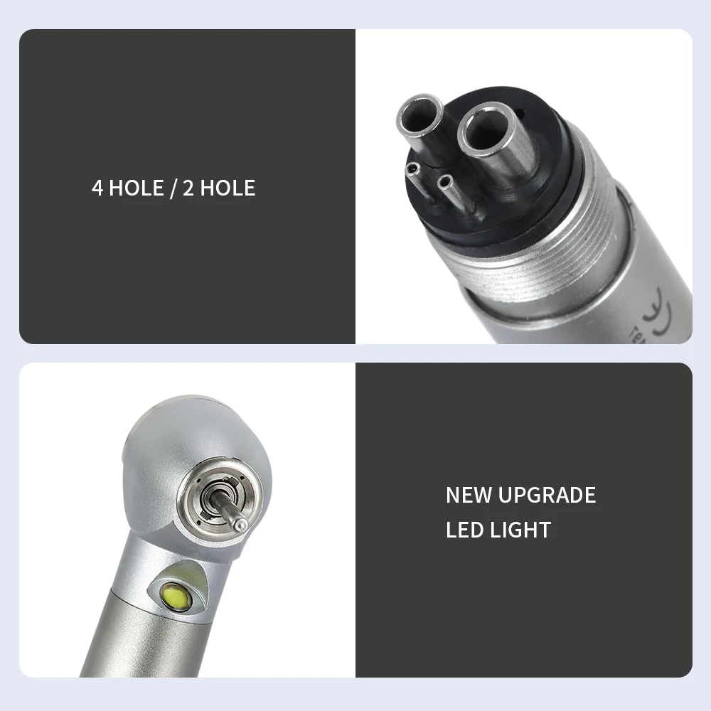 AZDENT 2022 Standard Dental E-generator LED High Speed Handpiece Ceramic Push Button 4 Spray Stainless Body Dentistry Equipment