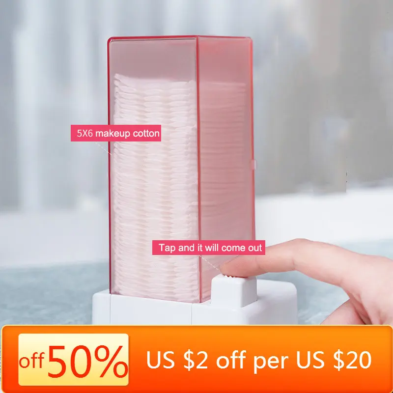 

Automatic cosmetic cotton box Press type dustproof makeup remover cotton storage box Creative household products