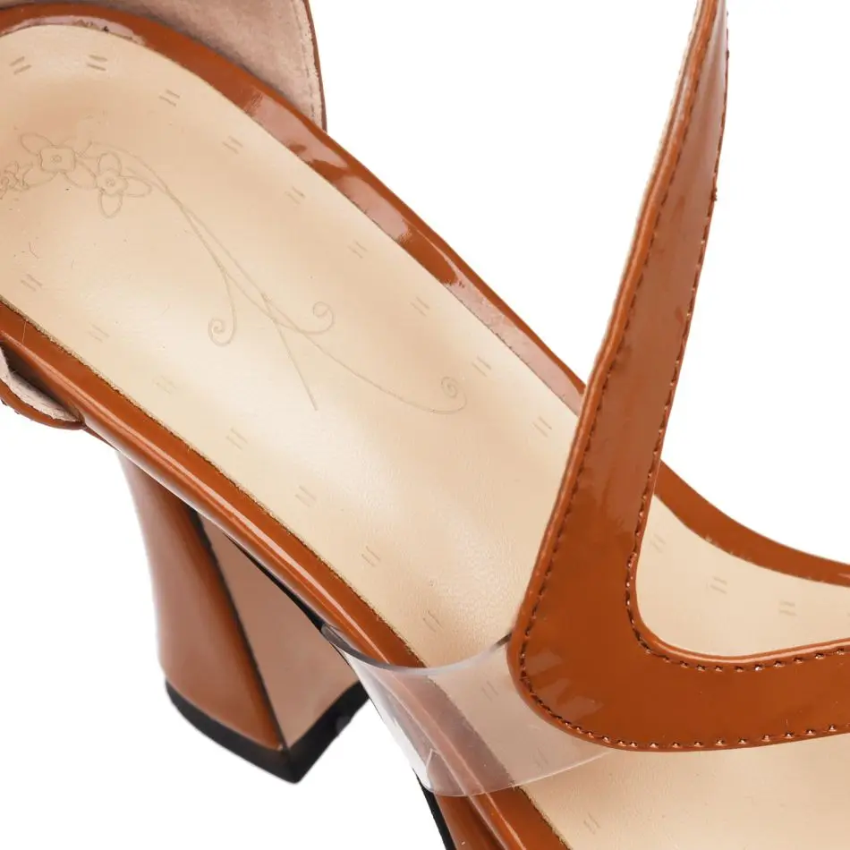 Concise Summer Sandals Women 2023 Leather Platform Shoes Zipper Cover High Heels Square Toes Patchwork Dress Pumps