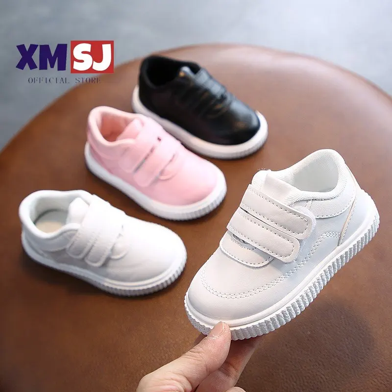Kids Sneakers Girls Trainers Boys Shoes Children Leather Shoes White Black School Running Shoes Pink Sports Shoes Flexible Sole