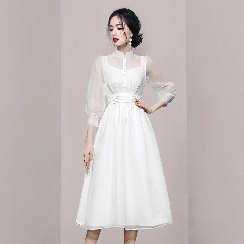 

Женское плиссированное платье, повседневное офисное платье с коротким рукавом, модель 2022 в Корейском стиле на лето