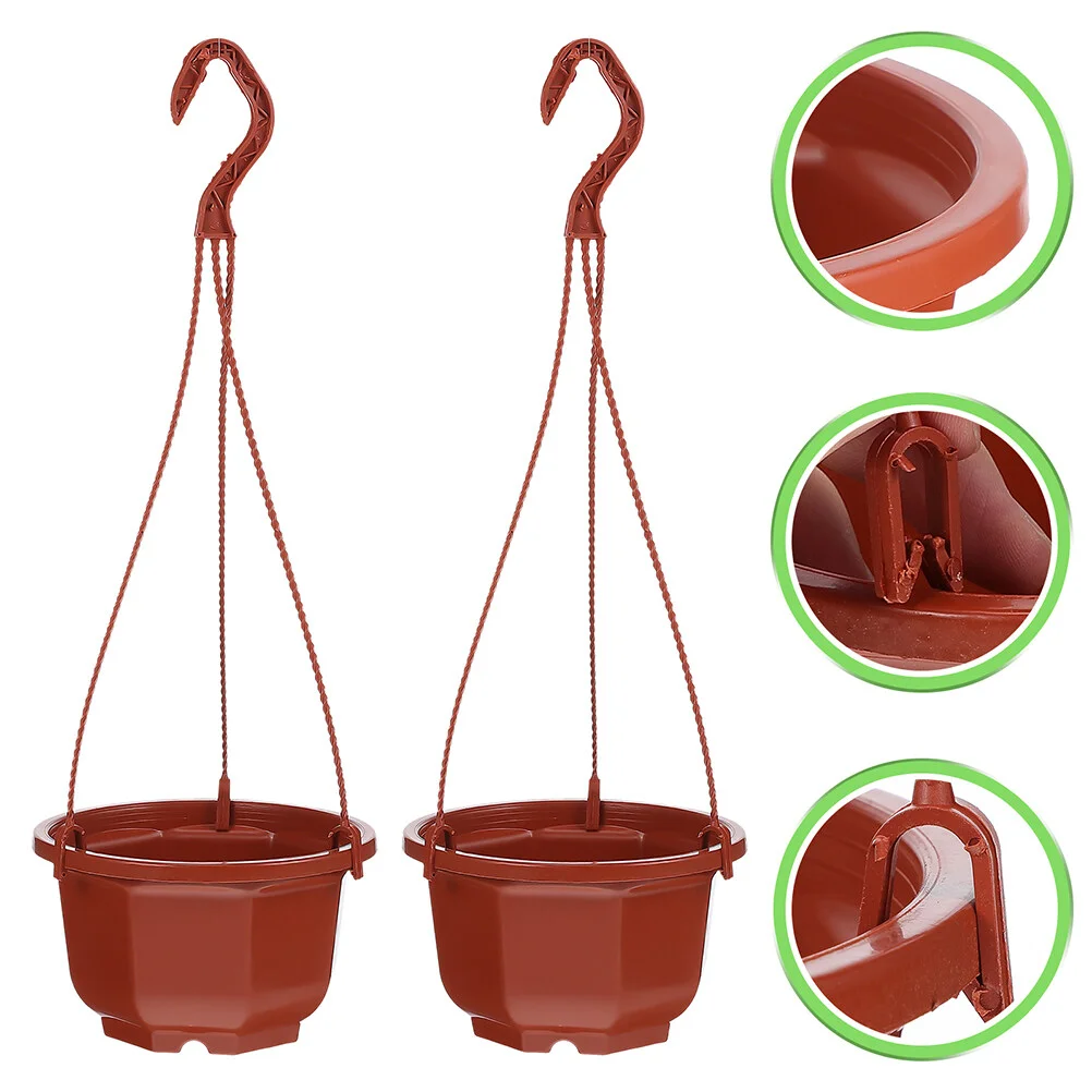 

15 Sets Outdoor Outdoor Flower Pots Vase Hanging Pot Flower Hole Flowerpot Indoor Hook Plastic