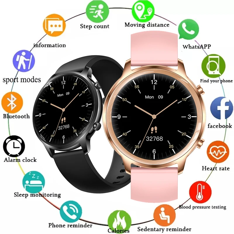 

Женские умные часы, женские умные часы, спортивные часы на заказ, фитнес-трекер с измерением кровяного давления, пульсометром, часы для женщ...