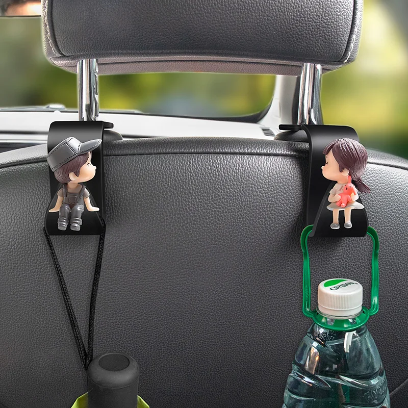 Creative couple doll car hook rear seat hook portable hanger high quality ladies car decoration interior accessories